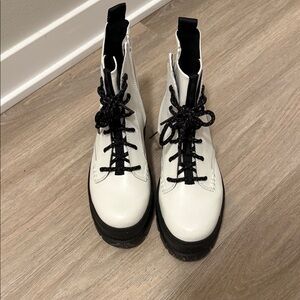 UGG Black and White Combat Boots